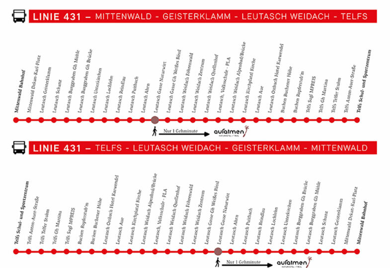 Anreise mit Bus oder Bahn bei uns kein Problem